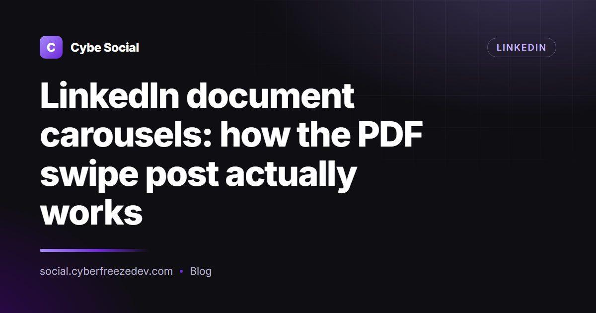 LinkedIn document carousels: how the PDF swipe post actually works